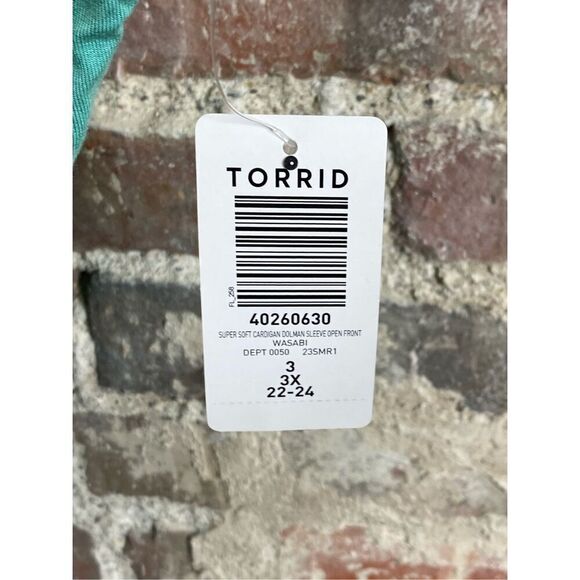 Torrid Super Soft Knit Cardigan Aqua Green Size 3X NWT - Picture 5 of 13